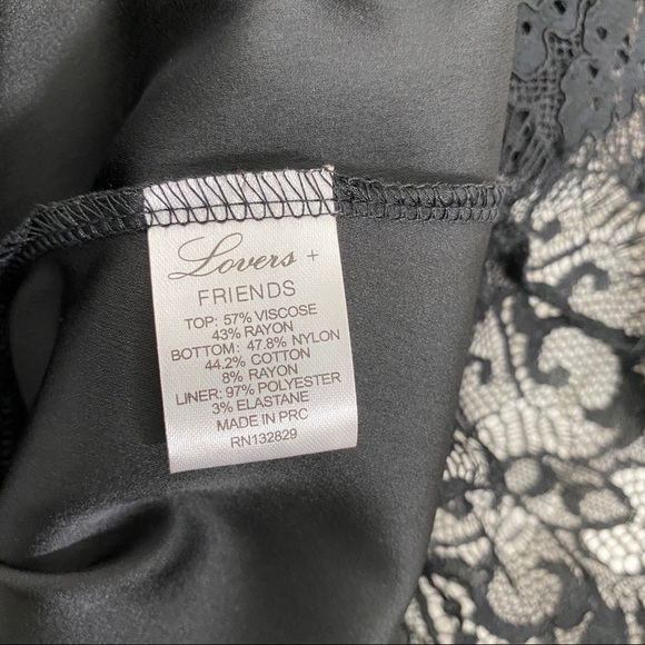 Lovers & Friends Black Lace Drop Hem Slip Dress - Picture 7 of 7